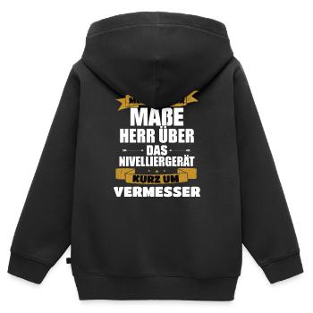 Vermesser Meister der Maße - Kinder Premium Organic Zip Hoodie - Schwarz - Hinten - AI Model Kid Male (0cm)