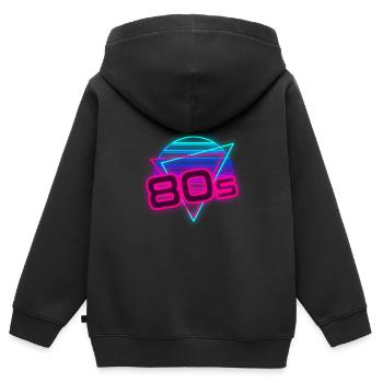 80er Mottoparty 80er Outfir 80er Retro 80er Jahre - Kinder Premium Organic Zip Hoodie - Schwarz - Hinten - AI Model Kid Male (0cm)