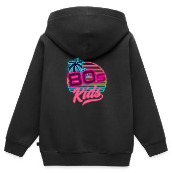 80er Kinder 80er Outfir 80er Retro 80er Jahre - Kinder Premium Organic Zip Hoodie - Schwarz - Hinten - AI Model Kid Male (0cm)