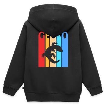 Gecko - Sweat Premium à capuche zippé enfant bio - noir - Dos - AI Model Kid Male (0cm)