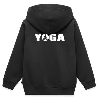 YOGA Méditating Buddha Yoga Rétro Yoga Fan - Sweat Premium à capuche zippé enfant bio - noir - Dos - AI Model Kid Male (0cm)