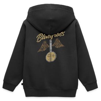 Bluegrass Banjo - Kids Premium Organic Zip-up Hoodie - black - Back - AI Model Kid Male (0cm)