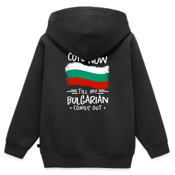 Bulgarien - Kinder Premium Organic Zip Hoodie - Schwarz - Hinten - AI Model Kid Male (0cm)