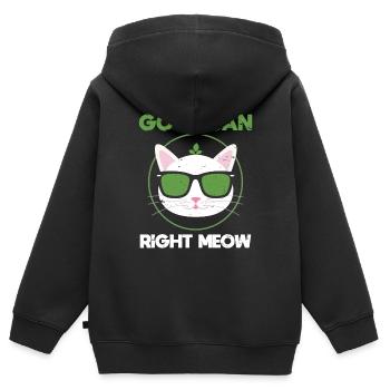 Go Vegan Go Right - Sweat Premium à capuche zippé enfant bio - noir - Dos - AI Model Kid Male (0cm)