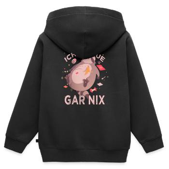 Niedlicher Waschbär Lustige Sprüche Geschenk - Kinder Premium Organic Zip Hoodie - Schwarz - Hinten - AI Model Kid Male (0cm)