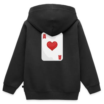 Ass Karte - Kinder Premium Organic Zip Hoodie - Schwarz - Hinten - AI Model Kid Male (0cm)