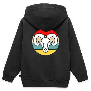 Capricorne - Sweat Premium à capuche zippé enfant bio - noir - Dos - AI Model Kid Male (0cm)
