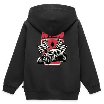 Tige chaud - Sweat Premium à capuche zippé enfant bio - noir - Dos - AI Model Kid Male (0cm)