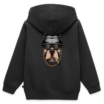 Bulldogge Bulldoggen Shirt Englische Bulldogge - Kinder Premium Organic Zip Hoodie - Schwarz - Hinten - AI Model Kid Male (0cm)