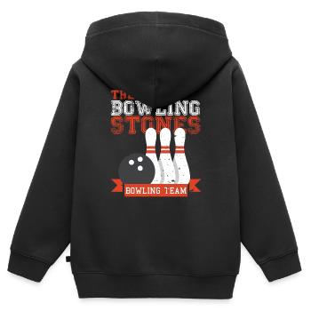 Bowling Stones Bowling Team - Sweat Premium à capuche zippé enfant bio - noir - Dos - AI Model Kid Male (0cm)