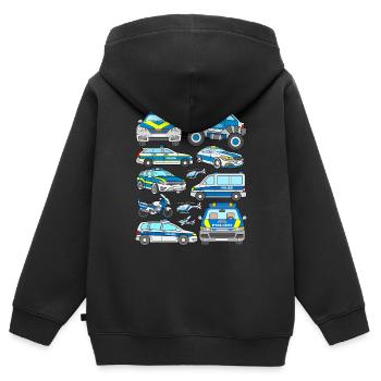Police car design German police - Kids Premium Organic Zip-up Hoodie - black - Back - AI Model Kid Male (0cm)