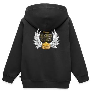 Küchenqueen Backen Design mit Kuchen - Kinder Premium Organic Zip Hoodie - Schwarz - Hinten - AI Model Kid Male (0cm)