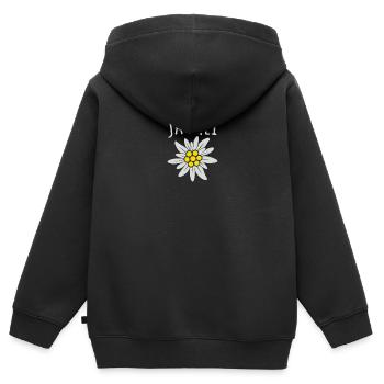 Ja Mei - Bayrische Sprüche Bayern - Kinder Premium Organic Zip Hoodie - Schwarz - Hinten - AI Model Kid Male (0cm)