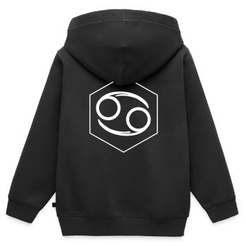 Sternzeichen Krebs Symbol - Kinder Premium Organic Zip Hoodie - Schwarz - Hinten - AI Model Kid Male (0cm)