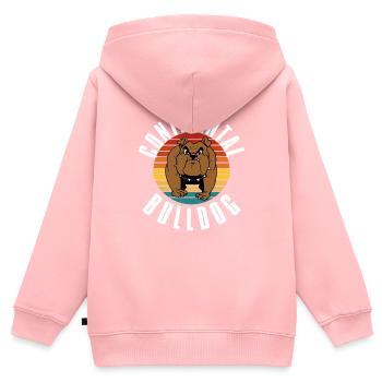 Colorbulls Conti Bulldoggen Continental Bulldogs - Sweat Premium à capuche zippé enfant bio - rose - Dos - AI Model Kid Female (0cm)