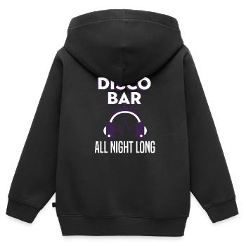 Disco Bar All Night Long Festival Nacht Tanzparty - Kinder Premium Organic Zip Hoodie - Schwarz - Hinten - AI Model Kid Male (0cm)