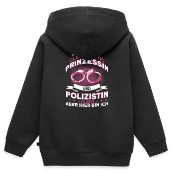 Polizistin Prinzessin - Kinder Premium Organic Zip Hoodie - Schwarz - Hinten - AI Model Kid Male (0cm)