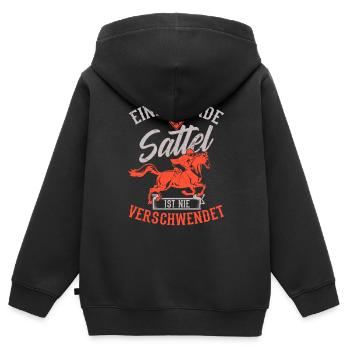 Pferde Spruch Pferdeliebhaber Pferdesprüche - Kinder Premium Organic Zip Hoodie - Schwarz - Hinten - AI Model Kid Male (0cm)