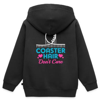 Achterbahn Haare - Kinder Premium Organic Zip Hoodie - Schwarz - Hinten - AI Model Kid Male (0cm)