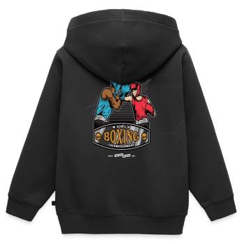 Boxen Boxer Boxkampf - Kinder Premium Organic Zip Hoodie - Schwarz - Hinten - AI Model Kid Male (0cm)