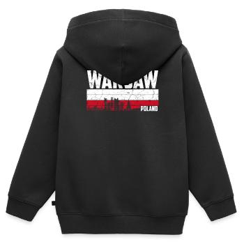 Warschau Polen - Kinder Premium Organic Zip Hoodie - Schwarz - Hinten - AI Model Kid Male (0cm)