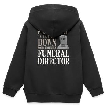 Bestatter Bestattung Beerdigung Begräbnis Friedhof - Kinder Premium Organic Zip Hoodie - Schwarz - Hinten - AI Model Kid Male (0cm)