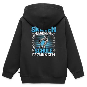 Skateboard Skate Halfpipe Skater Skaten - Kinder Premium Organic Zip Hoodie - Schwarz - Hinten - AI Model Kid Male (0cm)