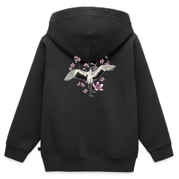 crane - Kids Premium Organic Zip-up Hoodie - black - Back - AI Model Kid Male (0cm)