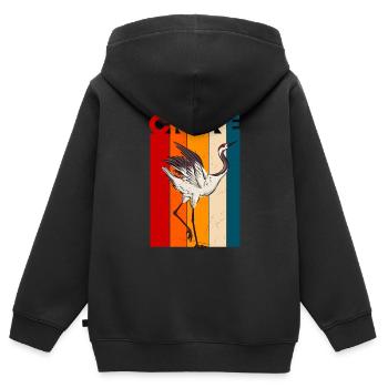 crane - Kids Premium Organic Zip-up Hoodie - black - Back - AI Model Kid Male (0cm)
