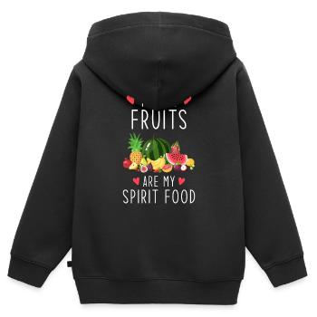 Fruits Fruit Rengaine - Sweat Premium à capuche zippé enfant bio - noir - Dos - AI Model Kid Male (0cm)