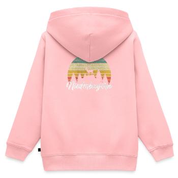 Niederbayern dahoam Bayern heimat Berge Wander - Kinder Premium Organic Zip Hoodie - Rosa - Hinten - AI Model Kid Female (0cm)
