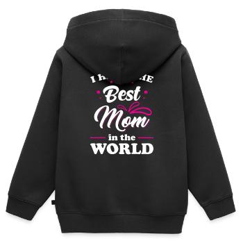 Weltbeste Mama beste Mutter - Kinder Premium Organic Zip Hoodie - Schwarz - Hinten - AI Model Kid Male (0cm)