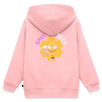 Sauver les abeilles - Sweat Premium à capuche zippé enfant bio - rose - Dos - AI Model Kid Female (0cm)
