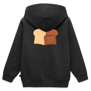 Brot Backen - Kinder Premium Organic Zip Hoodie - Schwarz - Hinten - AI Model Kid Male (0cm)