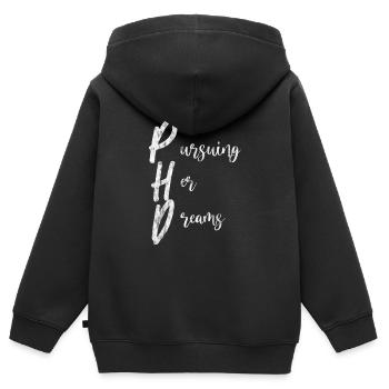 Phd Pursuing Her Dreams - Sweat Premium à capuche zippé enfant bio - noir - Dos - AI Model Kid Male (0cm)
