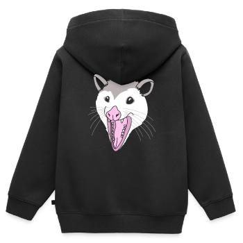 Opossum - Kinder Premium Organic Zip Hoodie - Schwarz - Hinten - AI Model Kid Male (0cm)