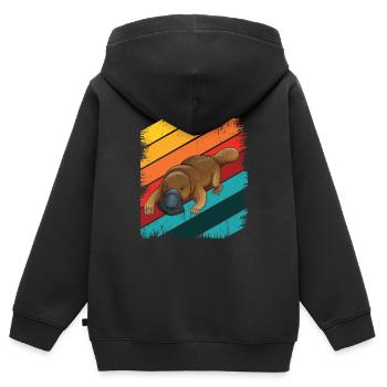 Schnabeltier - Kinder Premium Organic Zip Hoodie - Schwarz - Hinten - AI Model Kid Male (0cm)
