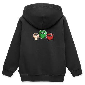 Veggies Sunglasses Gardening Vegetables - Sweat Premium à capuche zippé enfant bio - noir - Dos - AI Model Kid Male (0cm)