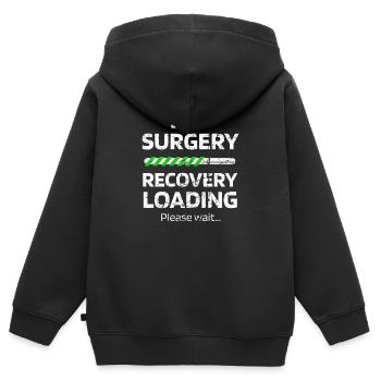 Chirurgie de la hanche Cadeau de rétablissement Hanches artificielles - Sweat Premium à capuche zippé enfant bio - noir - Dos - AI Model Kid Male (0cm)