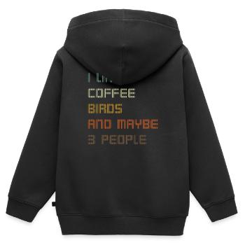 Oiseaux ornithologues - Sweat Premium à capuche zippé enfant bio - noir - Dos - AI Model Kid Male (0cm)