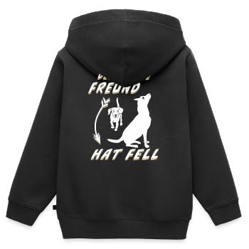 HUND DER LETZTE FREUND HAT FELL - Kinder Premium Organic Zip Hoodie - Schwarz - Hinten - AI Model Kid Male (0cm)