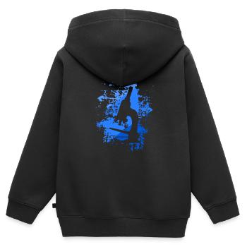 Microscope - Sweat Premium à capuche zippé enfant bio - noir - Dos - AI Model Kid Male (0cm)