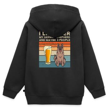Bergers - Sweat Premium à capuche zippé enfant bio - noir - Dos - AI Model Kid Male (0cm)