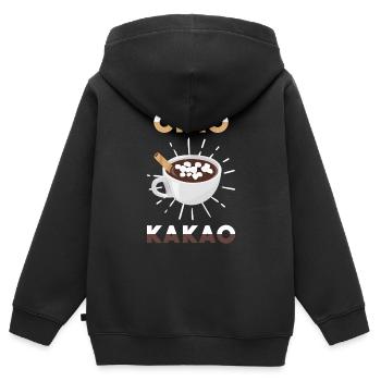 Ciao Cacao - Sweat Premium à capuche zippé enfant bio - noir - Dos - AI Model Kid Male (0cm)