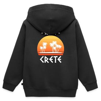 Kreta Urlaubsgeschenke - Kinder Premium Organic Zip Hoodie - Schwarz - Hinten - AI Model Kid Male (0cm)