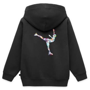 Patins de patinage de patinage artistique - Sweat Premium à capuche zippé enfant bio - noir - Dos - AI Model Kid Male (0cm)