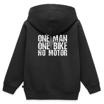 Vélo vélo vélo de course vélo vélo cadeau - Sweat Premium à capuche zippé enfant bio - noir - Dos - AI Model Kid Male (0cm)