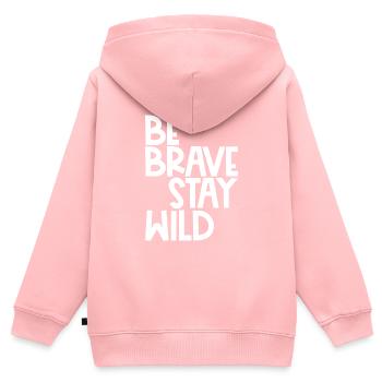 Outdoor Wild Camping - Sweat Premium à capuche zippé enfant bio - rose - Dos - AI Model Kid Female (0cm)