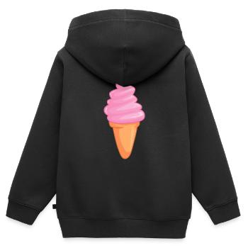 Eis - Kinder Premium Organic Zip Hoodie - Schwarz - Hinten - AI Model Kid Male (0cm)