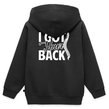 Chiropraktiker Chiropraktiker Ich habe deinen Rücken - Kinder Premium Organic Zip Hoodie - Schwarz - Hinten - AI Model Kid Male (0cm)
